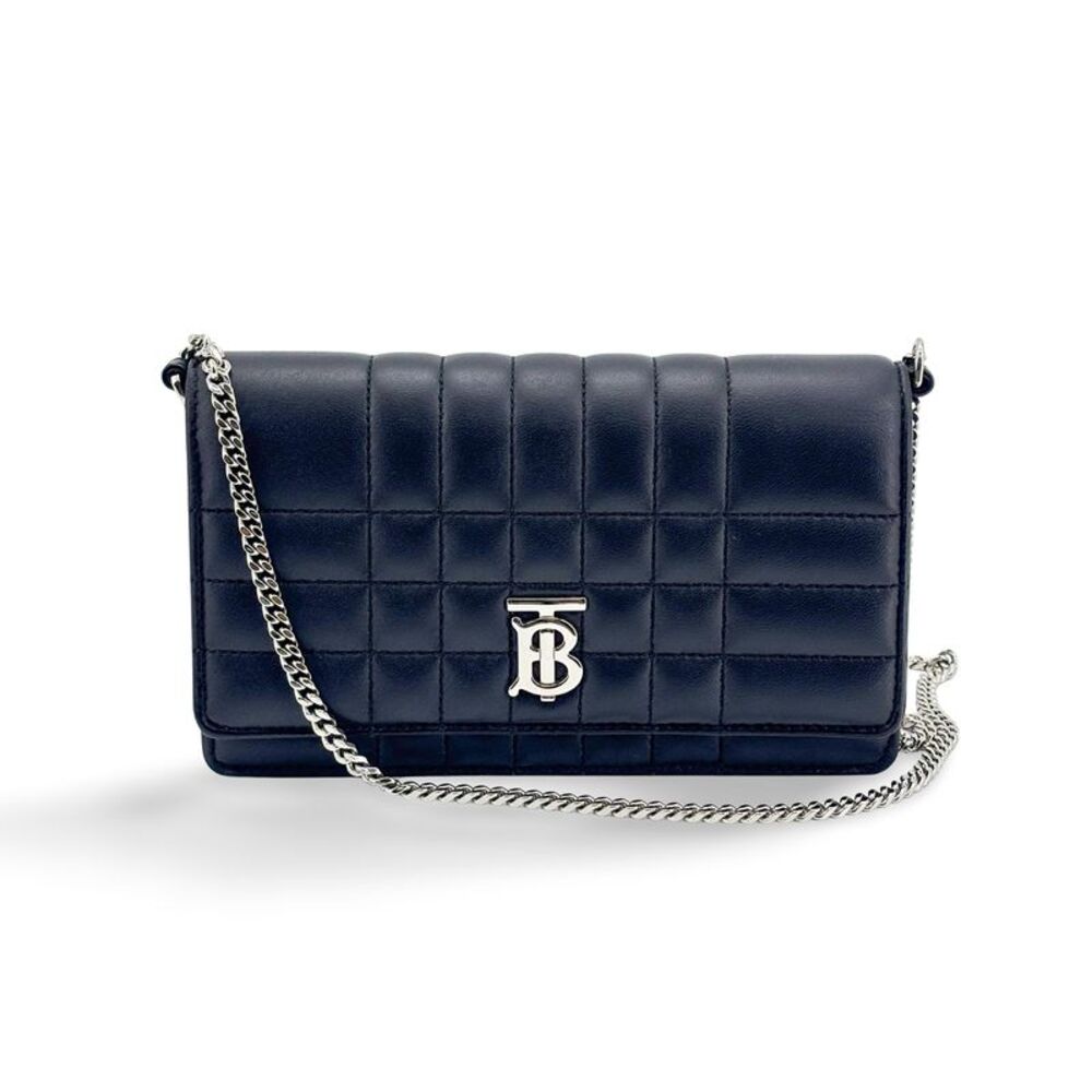 Burberry Lola Quilted Lambskin Navy Leather Shoulder Bag Bag